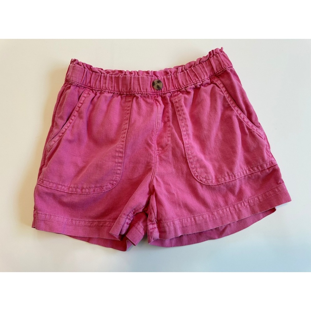 Cat &‎ Jack Girls Pink Paperbag Waist Shorts Elastic Waist Cotton Blend Size Med